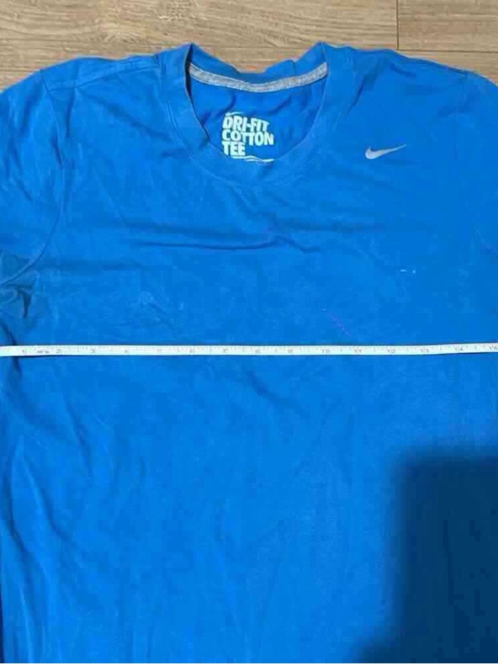 Nike Dri-FIT Cotton Tee in Blue with Silver Trim - Picture 4 of 4